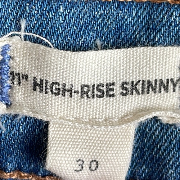 Madewell 11” High Rise Skinny Blue Jeans - Picture 5 of 7